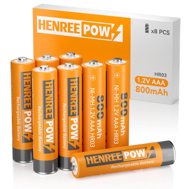 Henreepow AAA 800MAH 1.2V سعة عالية Ni-MH بطارية قابلة لإعادة الشحن