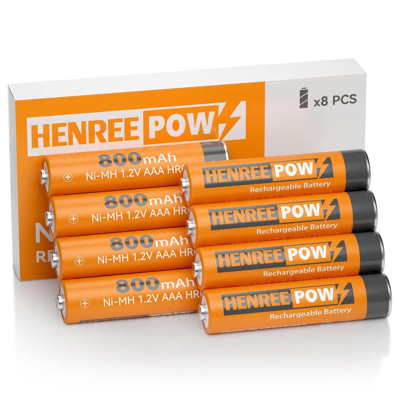 Henreepow AAA 800MAH 1.2V سعة عالية Ni-MH بطارية قابلة لإعادة الشحن